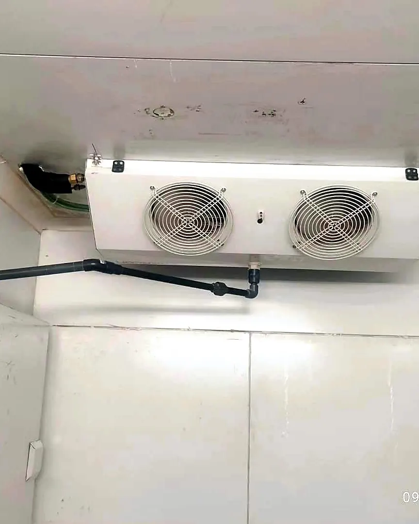 Evaporador de cámara frigorífica instalado
